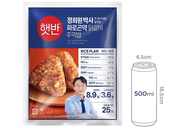 [햇반x정희원 박사] 파로곤약 닭갈비 주먹밥 (4개입)