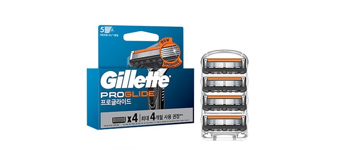 [질레트] 프로글라이드 매뉴얼 면도날 4입