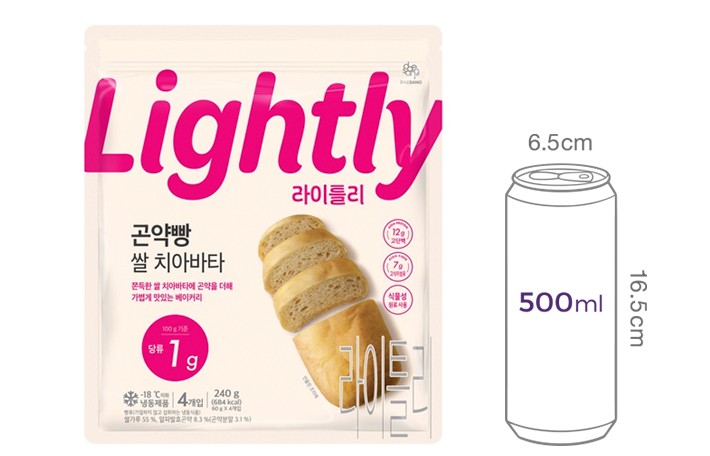 [라이틀리] 곤약빵쌀치아바타 240g(60g*4입)