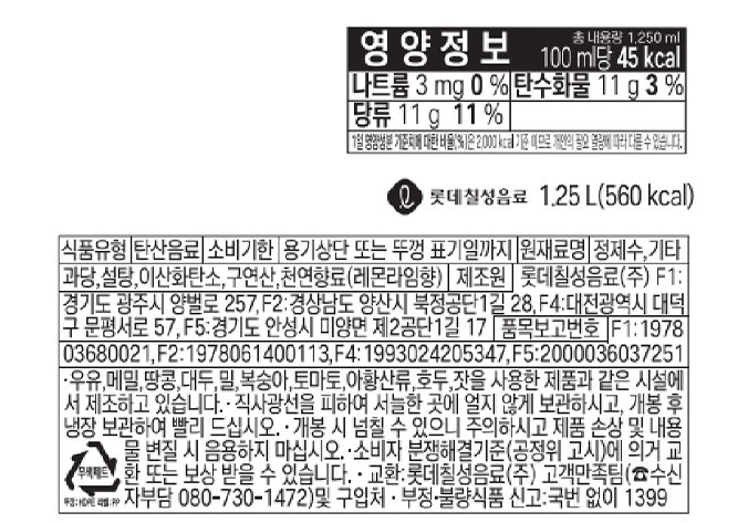 [롯데칠성] 칠성사이다 1.25L