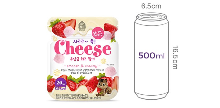 [홈앤키즈] 사르르 쏙 유산균 치즈딸기 20g