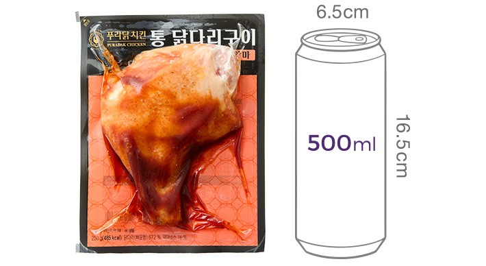 [푸라닭] 통 닭다리 구이 매콤악마 250g(냉동)