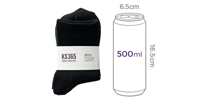 [KS365] 라이트 베이직 중목 양말 7족(여성용)_블랙