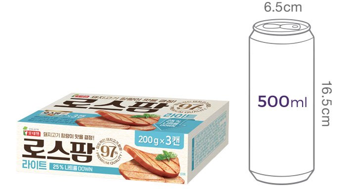 [롯데햄] 로스팜97 라이트 200g x 3캔