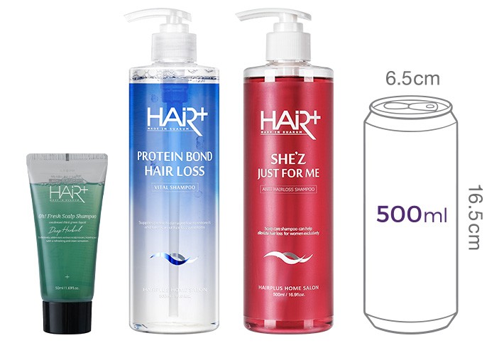 [헤어플러스] 탈모 케어 샴푸 선물세트(단백질 본드 탈모샴푸 500ml+쉬즈 탈모 샴푸 500ml+오프레시 딥허벌 스캘프 탈모샴푸 50ml*2개)