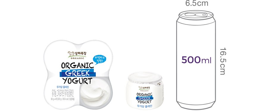 [상하목장] 유기농 그릭요거트 무가당 플레인 80g*4개입