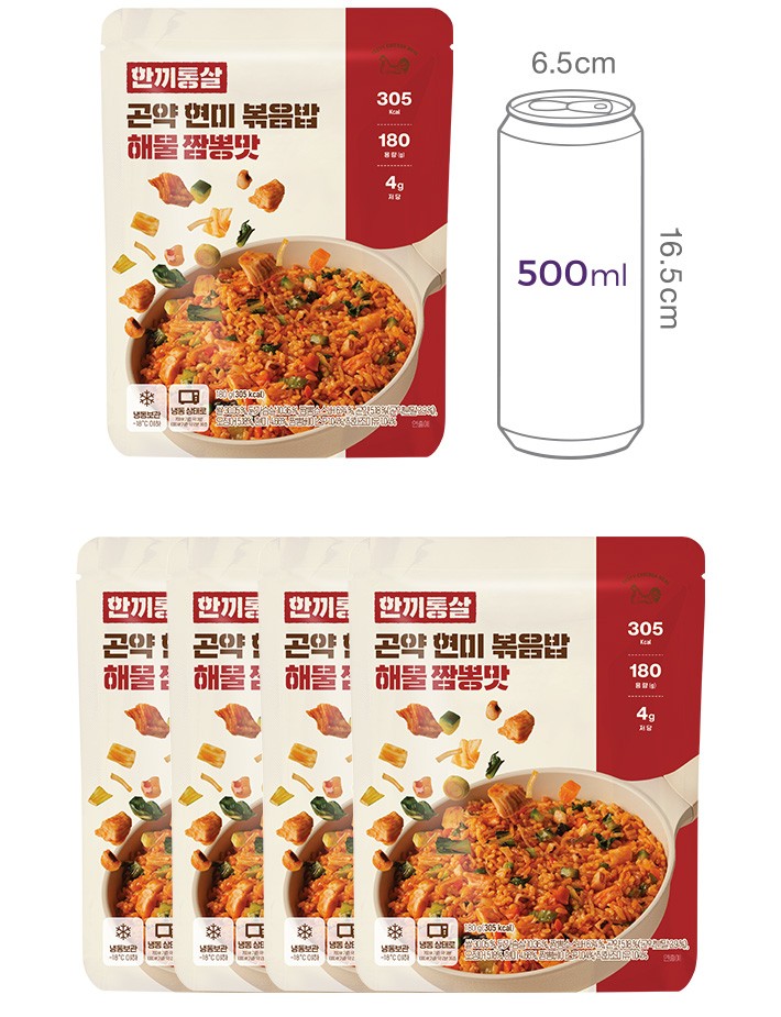 [한끼통살] 해물짬뽕맛 곤약현미볶음밥 (4개입)