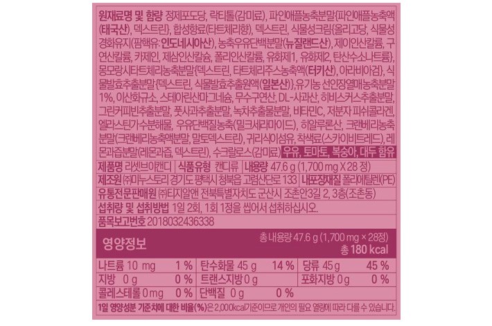 [GRN] 리셋브이캔디 1박스 28정