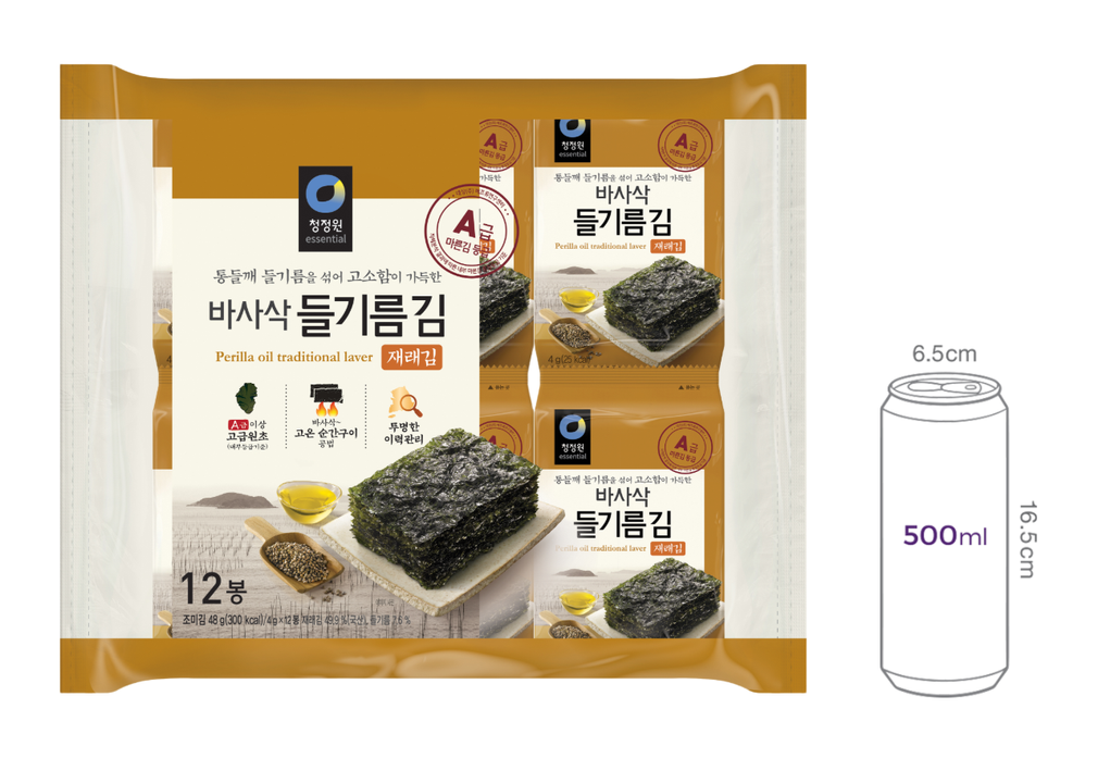 [청정원] 들기름 바사삭김 재래김 12봉