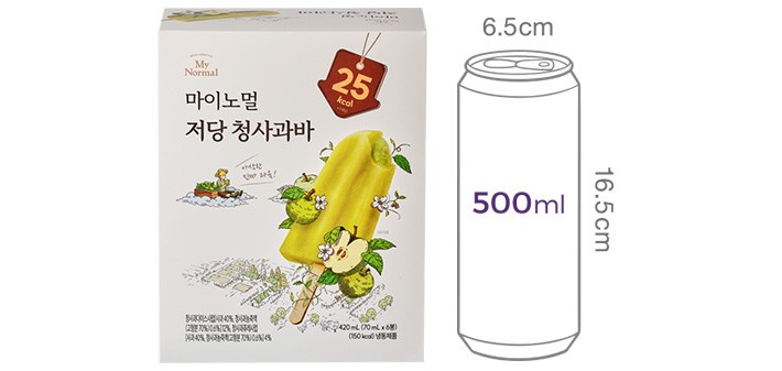 [마이노멀] 저당 아이스바 청사과 (70mL x 6개입)
