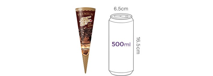 [롯데웰푸드] Premium 월드콘 초코브라우니 160mL