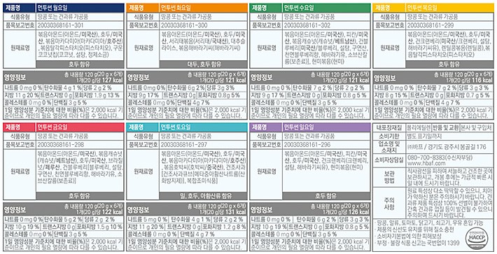 HBAF 매일 색다른 먼투썬 하루견과 6주 (20gX42봉)