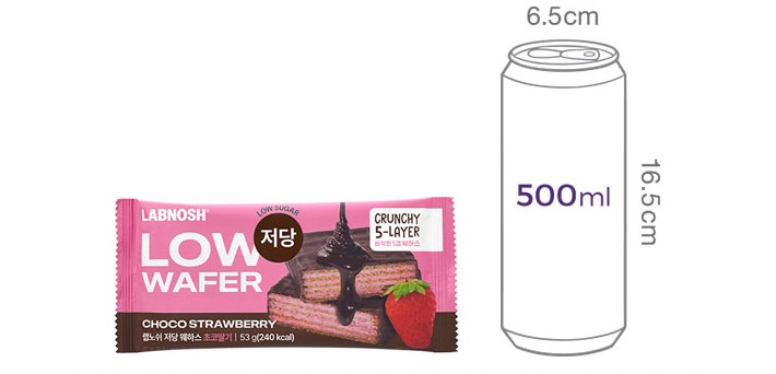 [랩노쉬] 저당 웨하스 초코딸기 53g