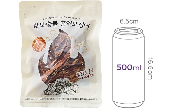 [우물우물] 황토 숯불 훈연 오징어 100g
