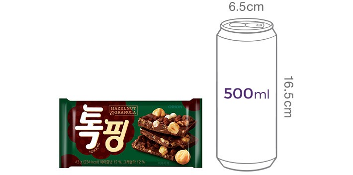 [오리온] 톡핑 헤이즐넛 & 그래놀라 43g X 10개입