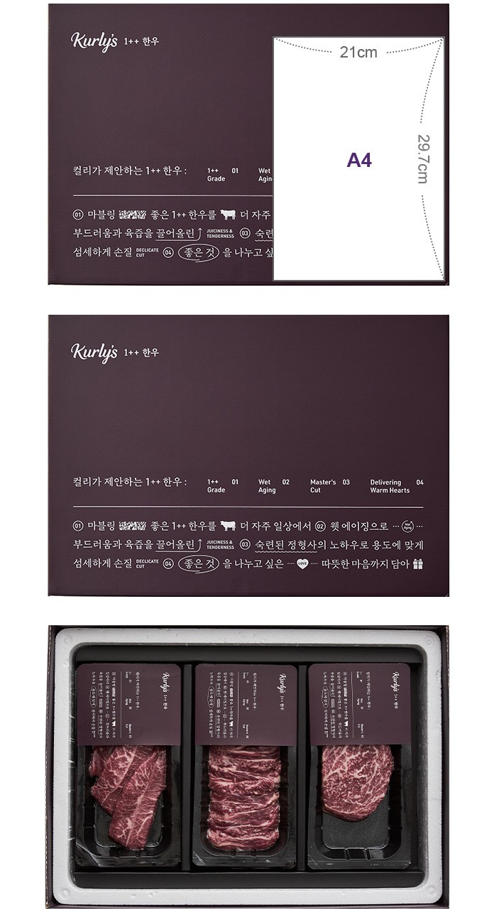 [선물세트] Kurly's 1++ 냉장 등심&특수부위&양지 세트(2/10 수령)