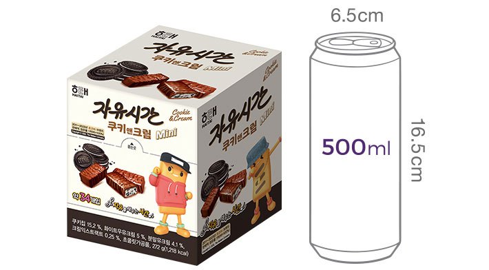 [해태] 자유시간 쿠키앤크림 미니 272g