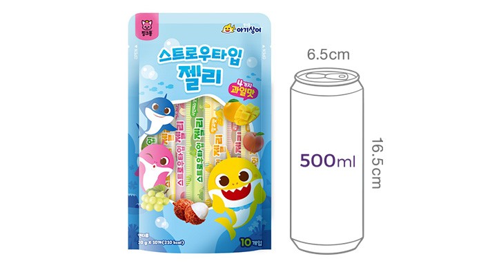[핑크퐁] 스트로우타입 젤리 200g (20g X 10개입)