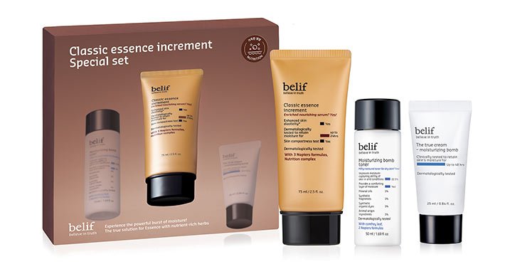 [빌리프] 클래식에센스 75ml 기획세트 (모이스처라이징 밤 25ML, 토너 50ML)