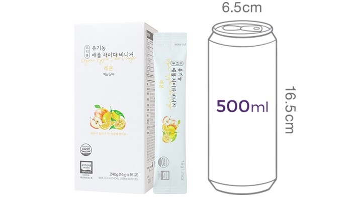 [프티봉] 유기농애플사이다비니거 스틱 레몬(16gx15)