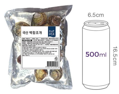 [포트'럭] 국산 백합조개 400g (생물)