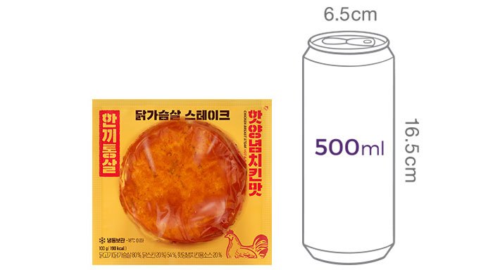 [한끼통살] 닭가슴살 스테이크 핫양념치킨 1개입