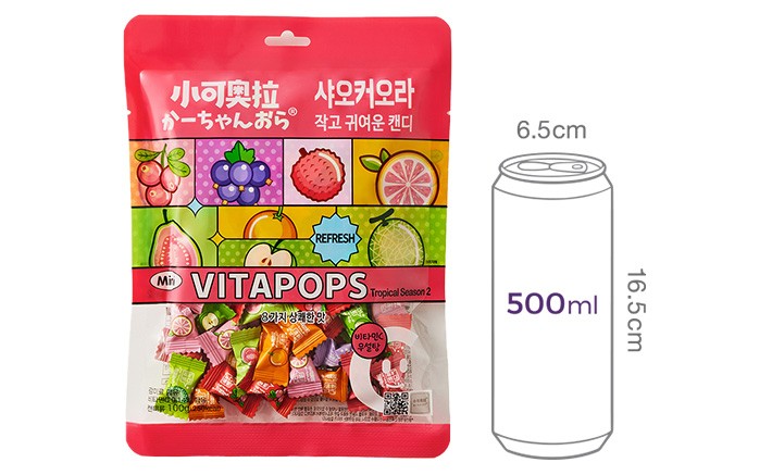 [샤오커오라] 무설탕 비타팝스 트로피칼 100g