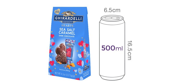 [기라델리] 하트 다크 초콜릿 씨솔트 카라멜 117.6g