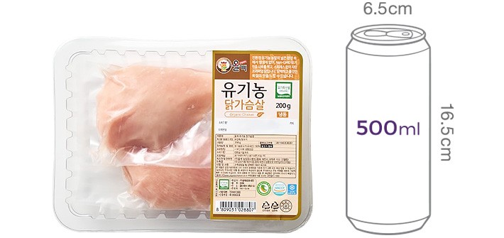 [올계] 유기농 닭가슴살 200g (냉동)