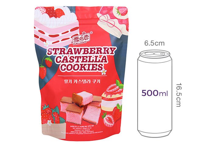 [산슈공] 딸기 카스텔라 쿠키 100g
