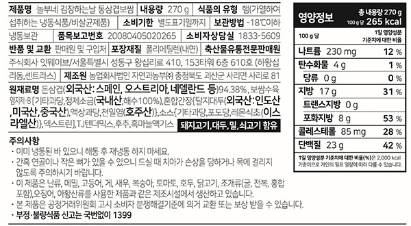[놀부보쌈] 통삼겹보쌈