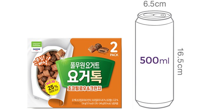 [풀무원다논] 요거톡 초코필로우 124g*2입