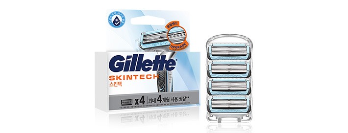 [질레트] 스킨텍 매뉴얼 면도날 4입