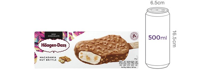 [하겐다즈] 마카다미아넛 브리틀 스틱바 80mL