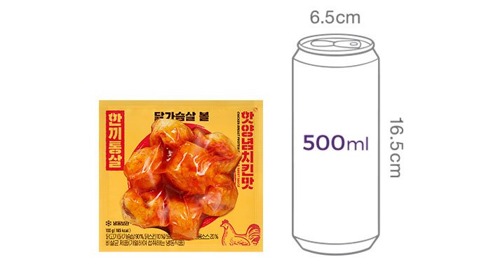 [한끼통살] 닭가슴살 볼 핫양념치킨 4개입