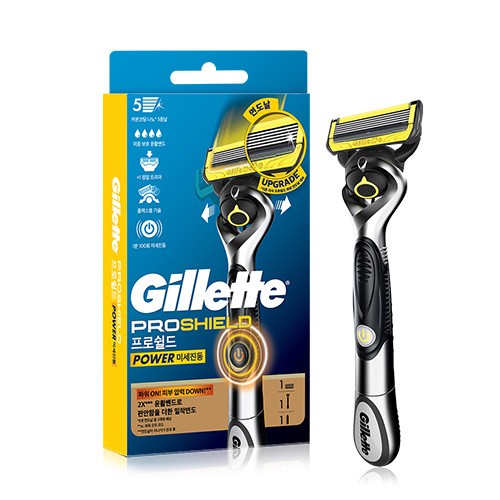 [질레트] 프로쉴드 옐로우 파워 면도기 (기기 + 면도날1)