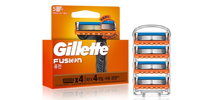 [질레트] 퓨전 매뉴얼 면도날 4입
