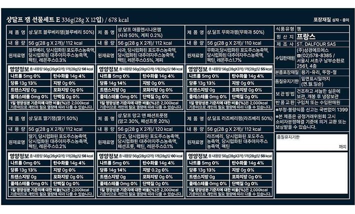 [샹달프] 미니잼 12개입 선물세트