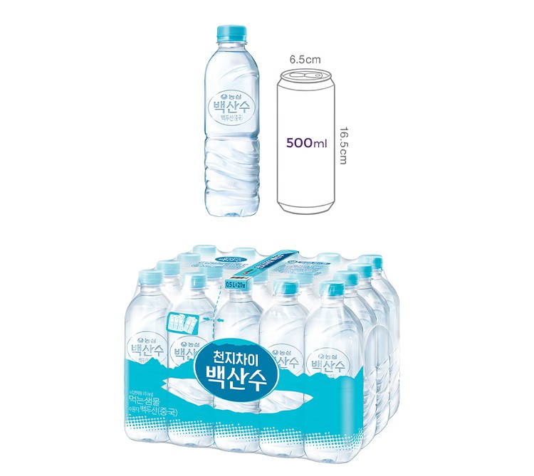 [백산수] 무라벨 생수 (500mL X 20개)