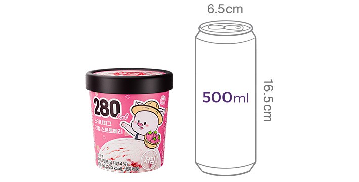 [스키니피그] 저당 파인트 리얼 스트로베리 474mL