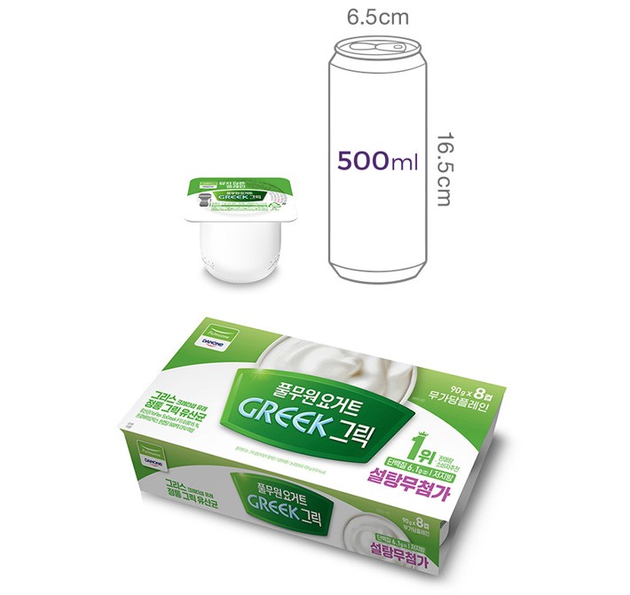 [풀무원다논] 그릭 설탕무첨가 플레인 (90g X 8개)