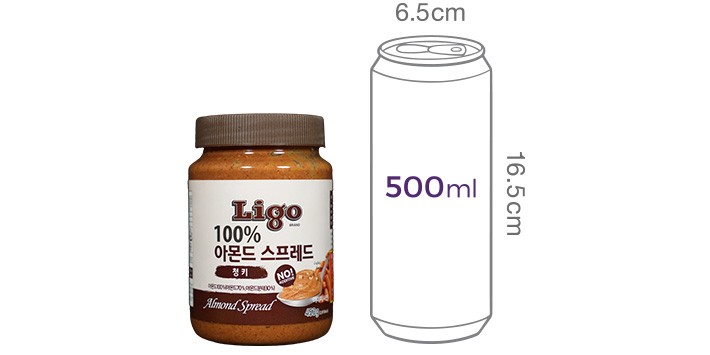 [리고] 100% 아몬드 스프레드 (청키) 453g