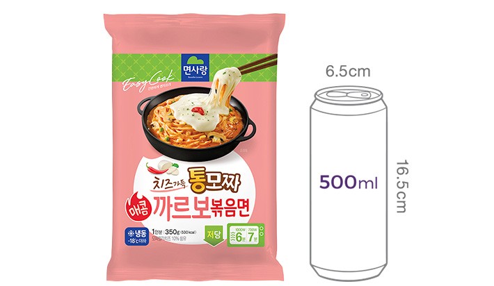 [면사랑] 치즈가득 통모짜 매콤 까르보볶음면