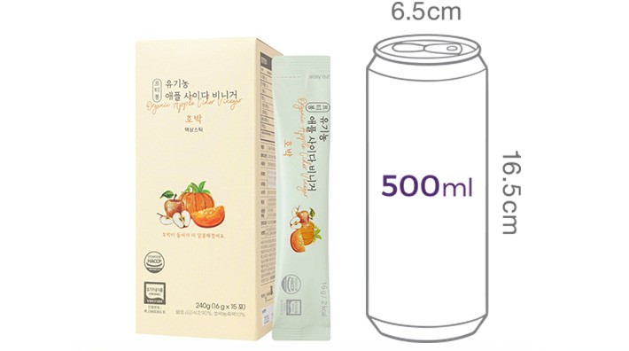 [프티봉] 유기농애플사이다비니거 스틱 호박(16gx15)