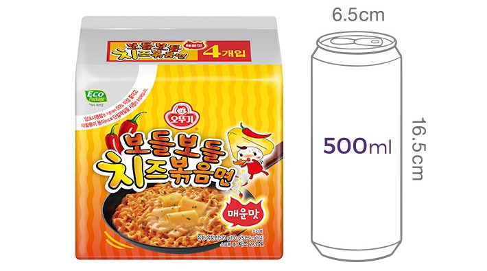 [오뚜기] 보들보들치즈볶음면매운맛 130g*4입