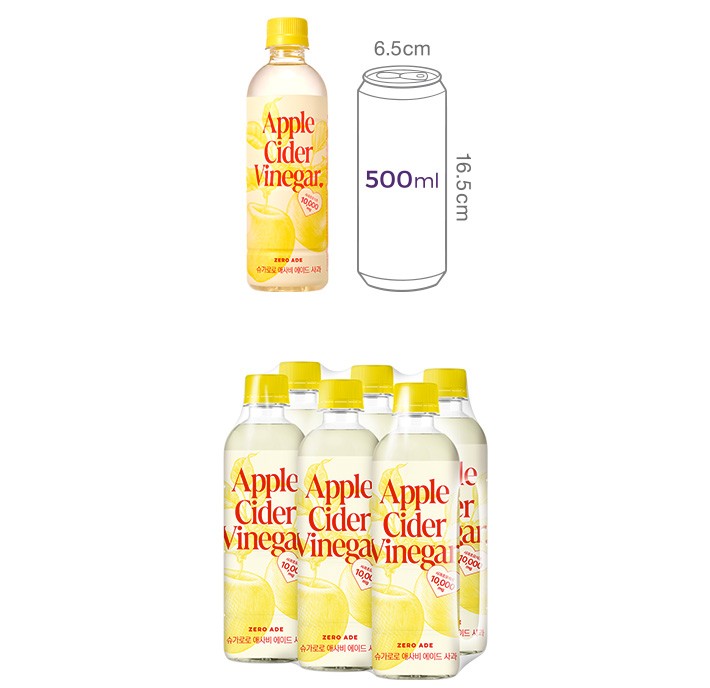 [슈가로로] 애사비 에이드 사과 (410mL x 6개)