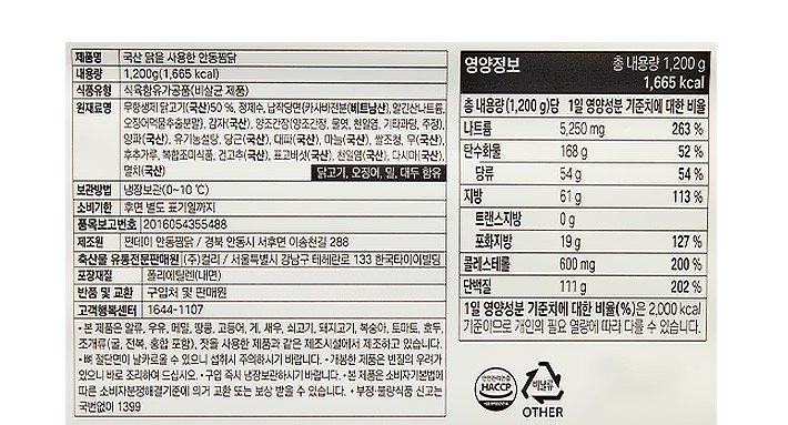 [차려낸] 국산 닭을 사용한 안동찜닭