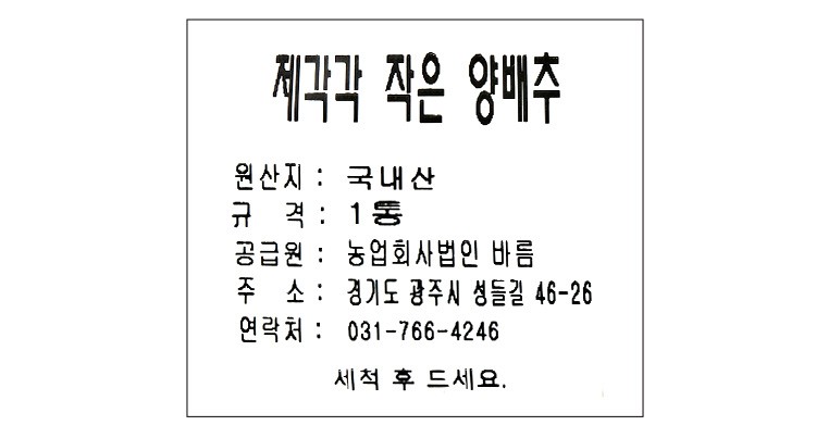 [제각각] 작은 양배추 1통