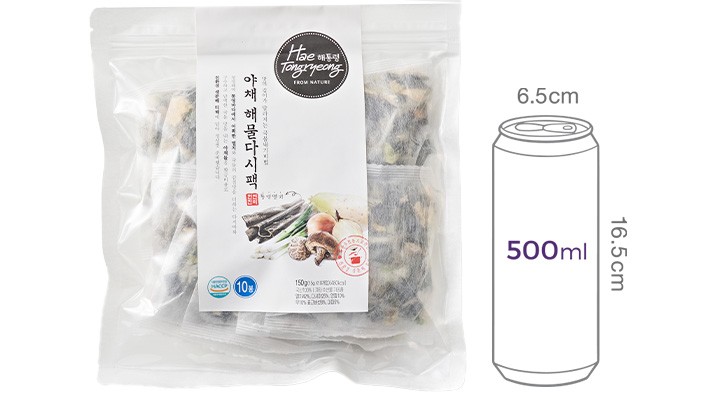 [해통령] 야채 해물 다시팩 15g X 10입