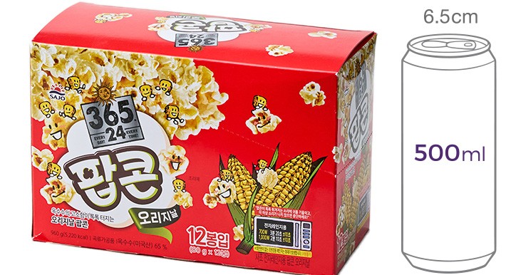 [사조] 365.24 팝콘 오리지널 80g X 12입
